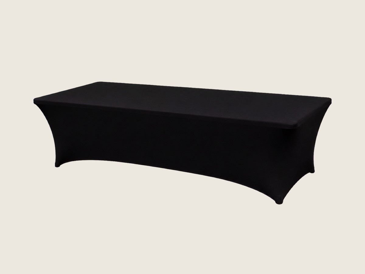 Mantel de Licra Rectangular Negro — alquiler en Panamá