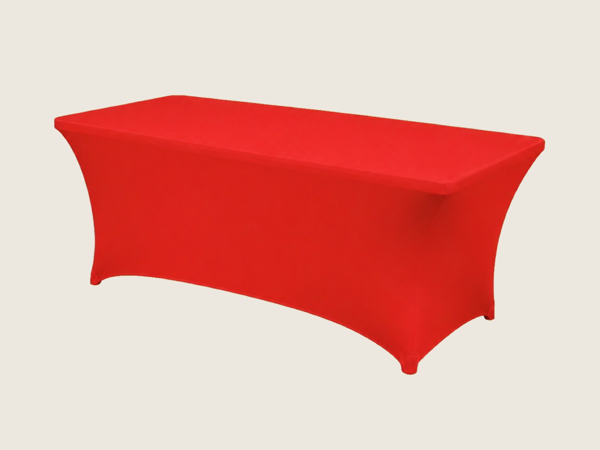 Mantel de Licra Rectangular Rojo — alquiler en Panamá