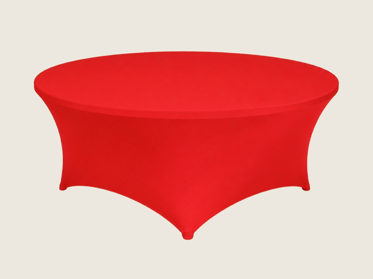 Mantel de Licra Redondo Rojo — alquiler en Panamá